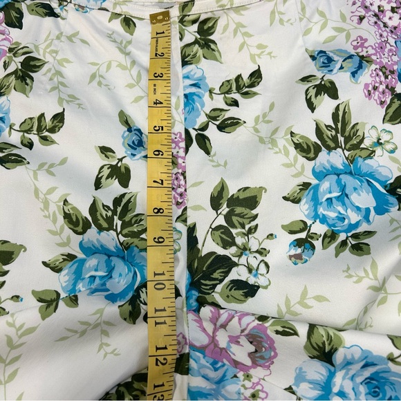 St. Johns Bay Floral Crop Pants Size 14 Cotton Stretch Straight Fairy Bloomcore - Picture 9 of 13